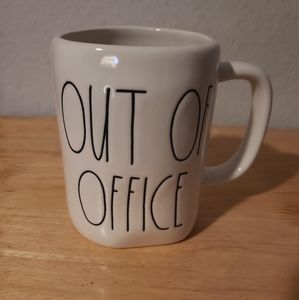 NEW RAW DUNN WHITE "OUT OF OFFICE" CERAMIC MUG